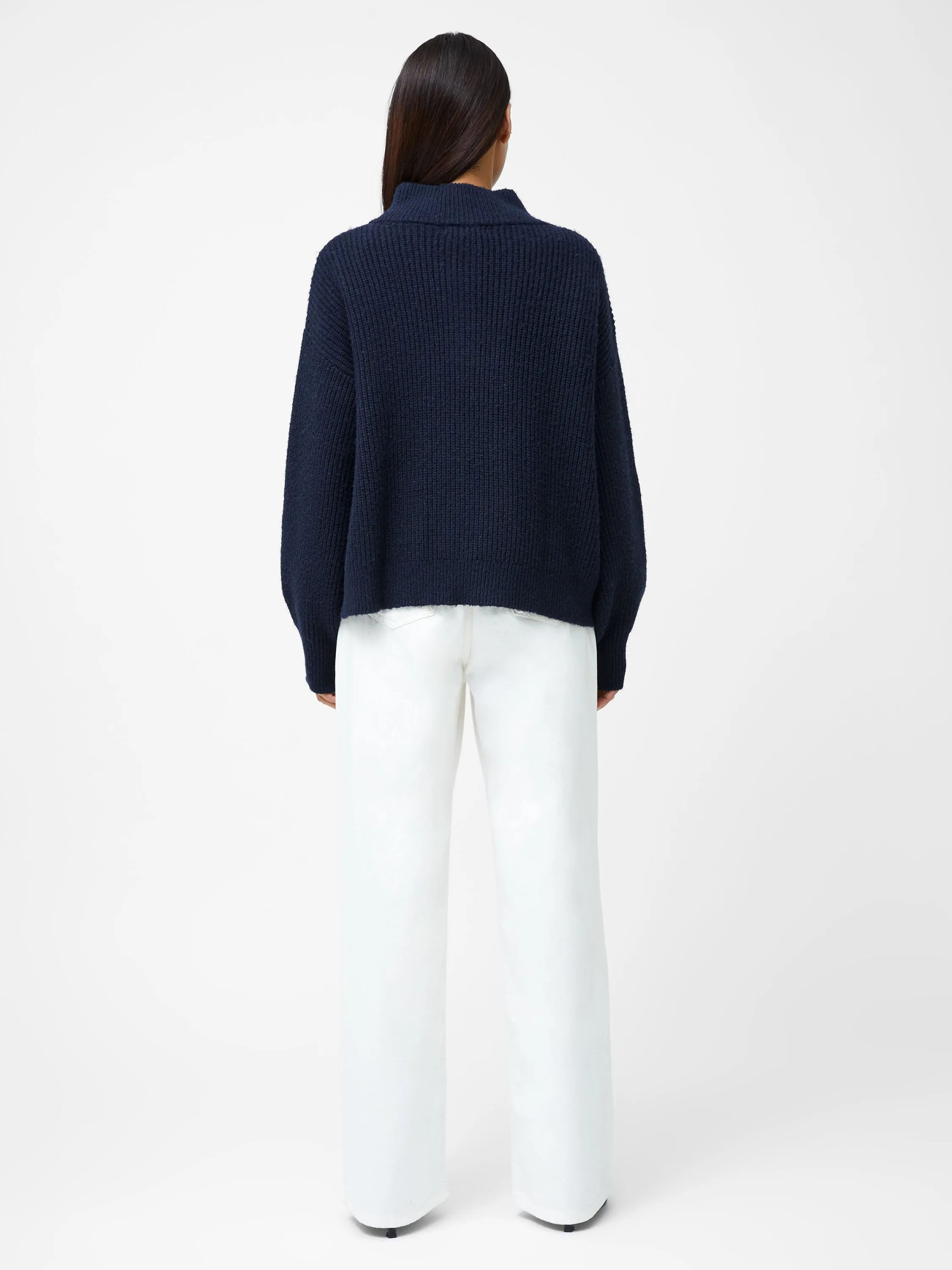 1/4 Button Drop Shoulder Jumper