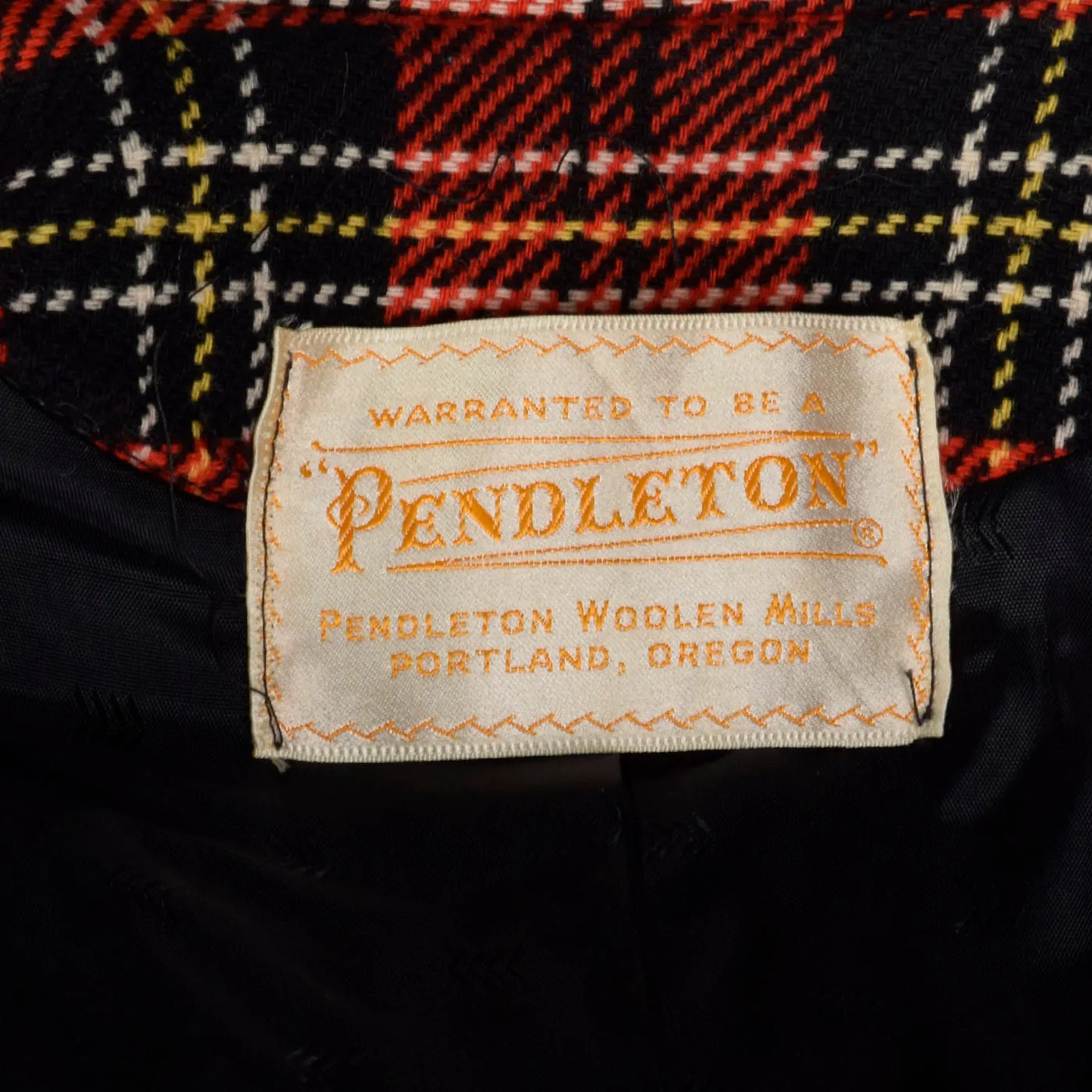 1950s Pendleton Bright Red Tartan Plaid Coat