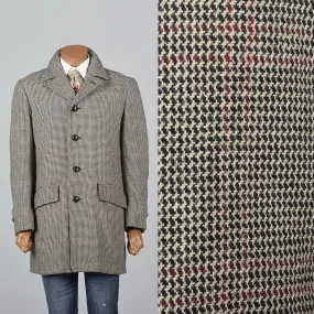 1970s Mens Tweed Coat in Windowpane Plaid