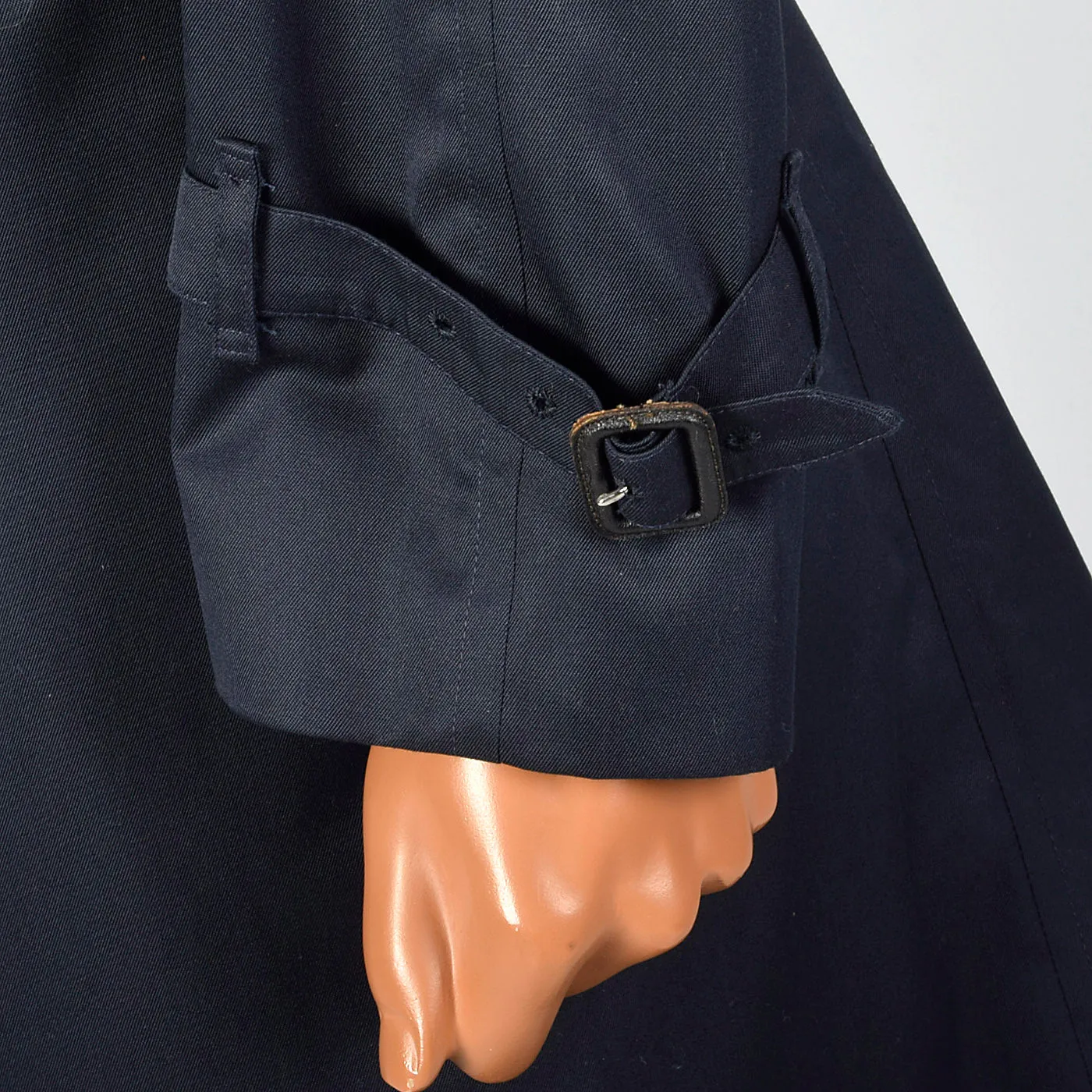 1980s Mens Burberrys  Prorsum Navy Blue Trench Coat