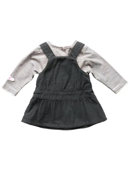 3 Pommes Gray Baby Girls Jumper & T Shirt  2 Piece Set