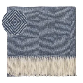 Alanga Alpaca Blanket [Denim blue/Off-white]