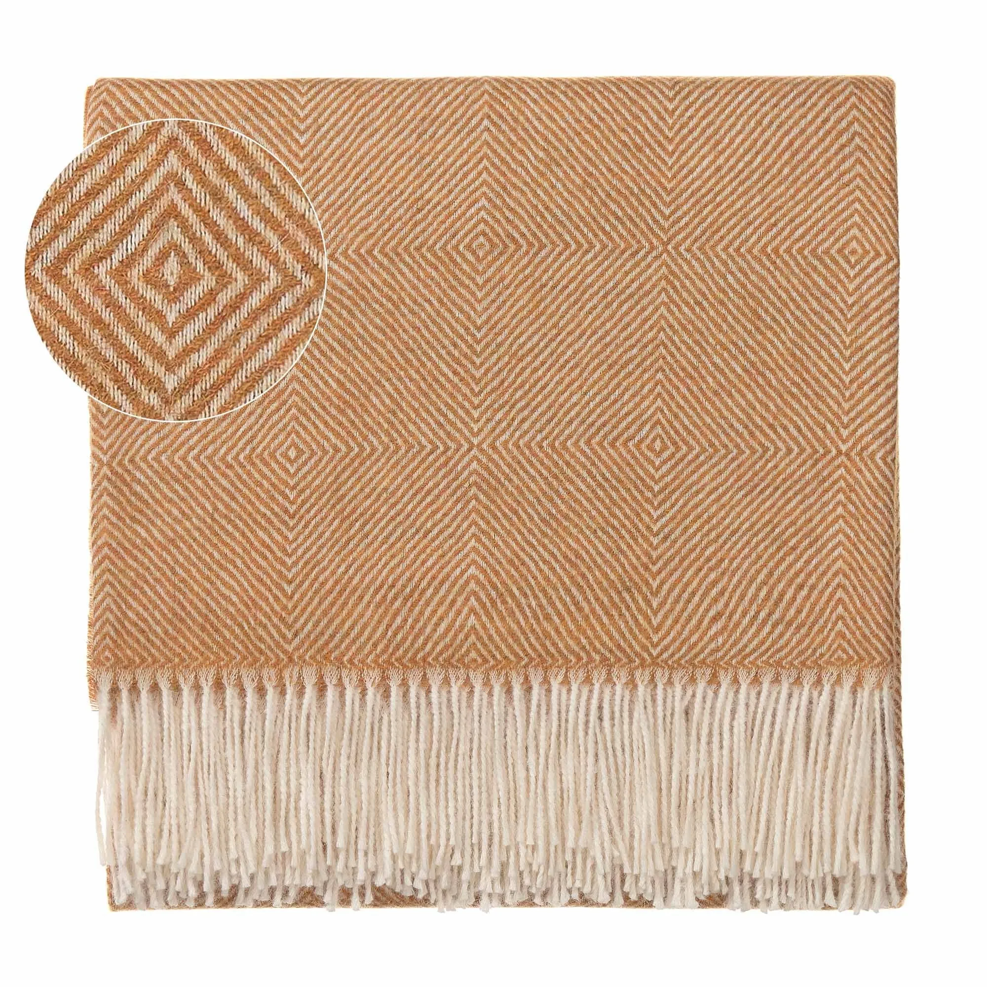 Alanga Alpaca Blanket [Mustard/Off-white]