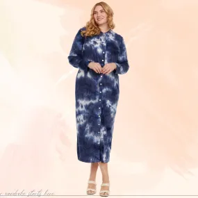 Alexa PLUS Dress Navy Tie Dye Rib