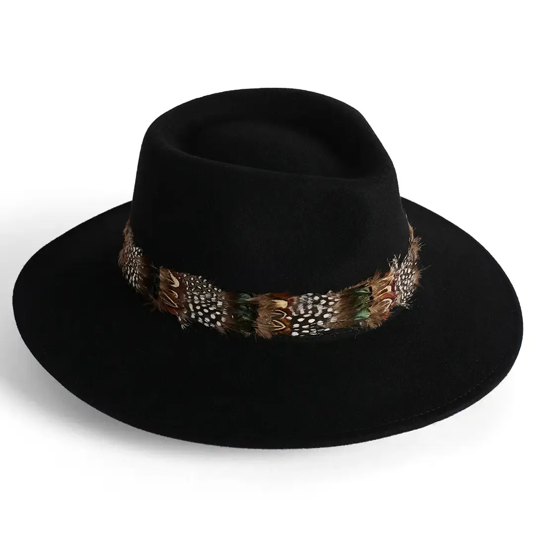 Alston Wool Felt Ladies Fedora - Black by Failsworth