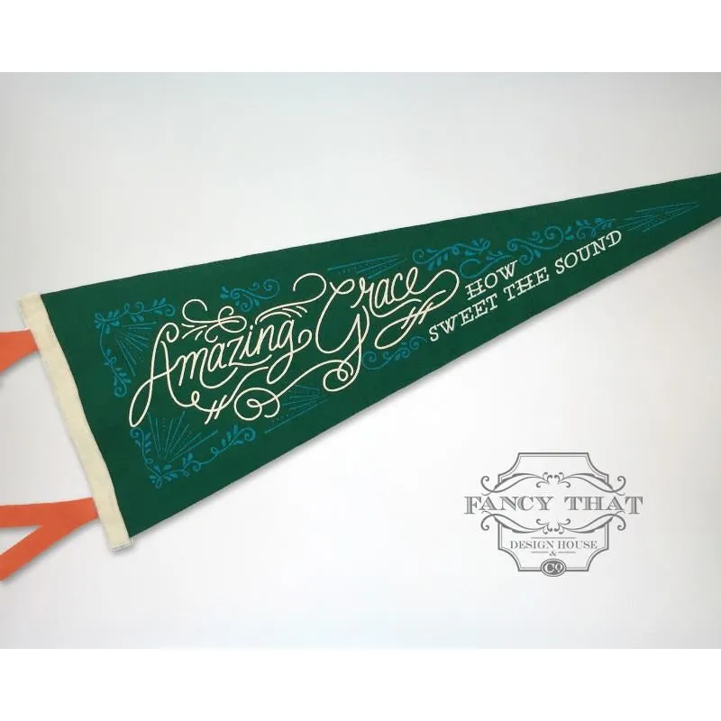 Amazing Grace - Printed Wool Pennant