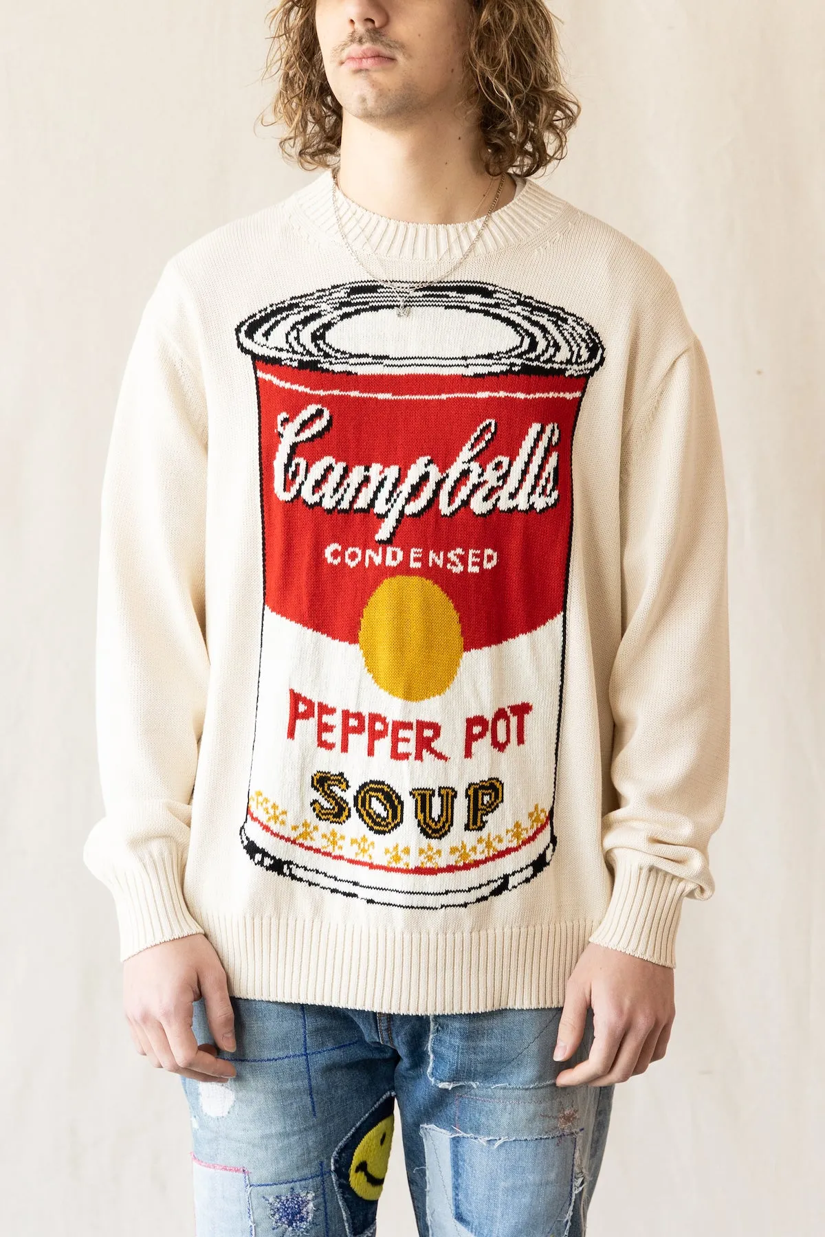 Andy Warhol Cotton Intarsia Jumper - Off-White