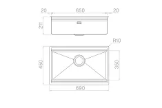 Artinox Layer SBR 65, top or undermount multi-level sink