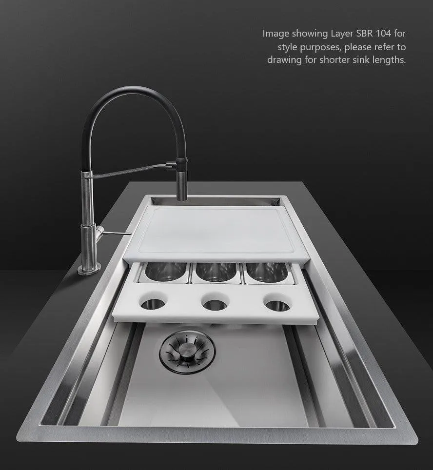 Artinox Layer SBR 65, top or undermount multi-level sink