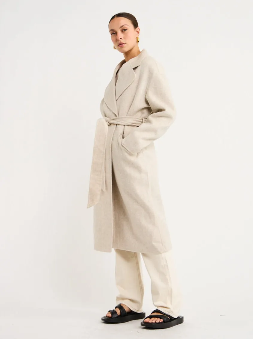 Assembly Label Sadie Single Breasted Coat in Oat Marle