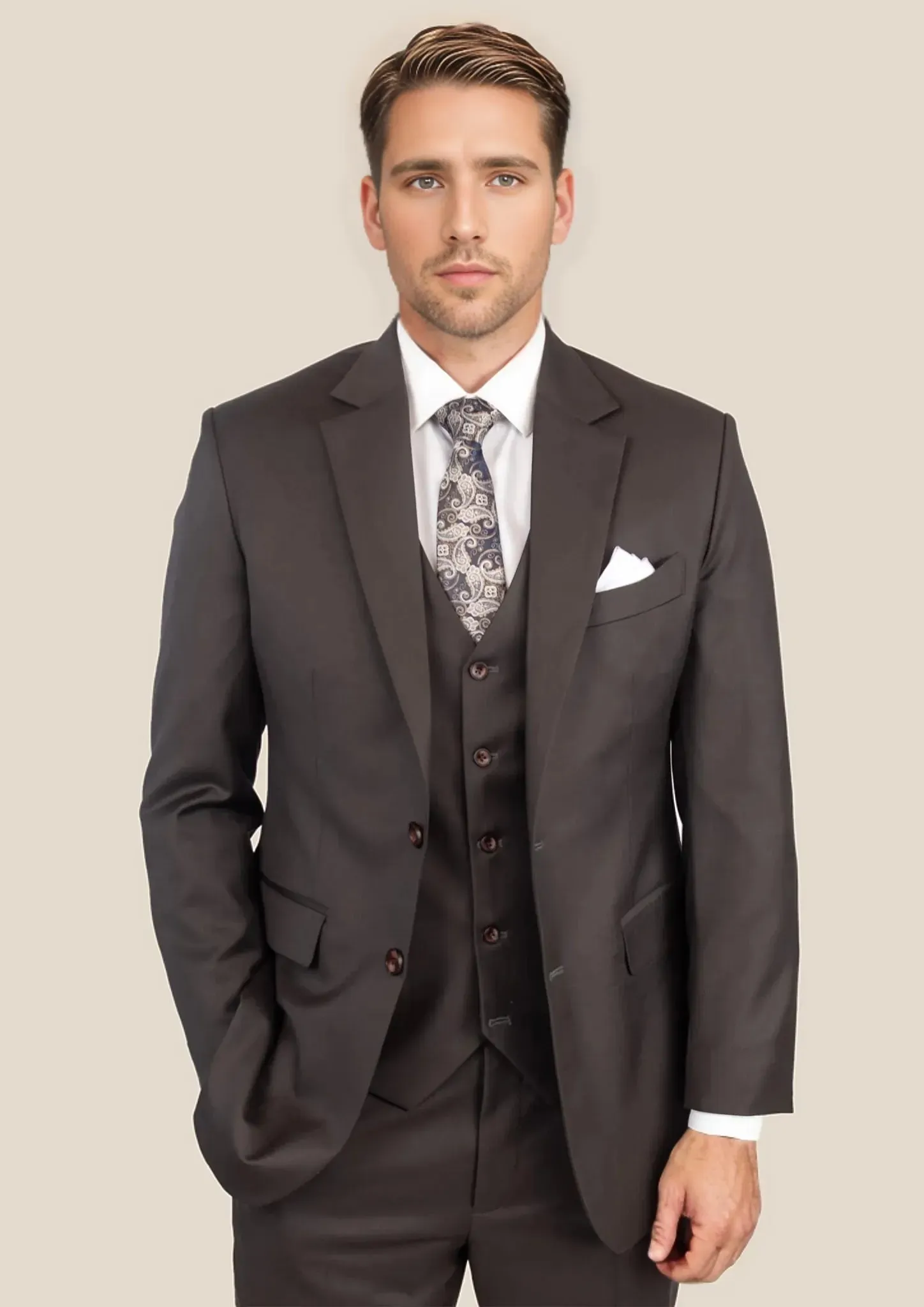 Astor Sable Brown Twill Suit