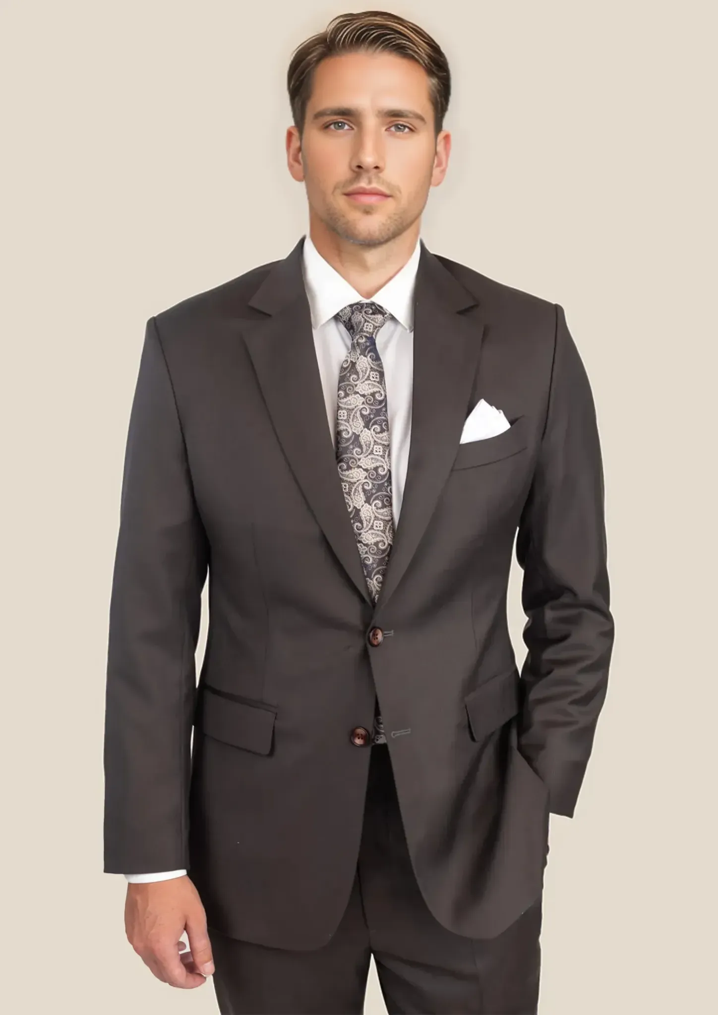 Astor Sable Brown Twill Suit