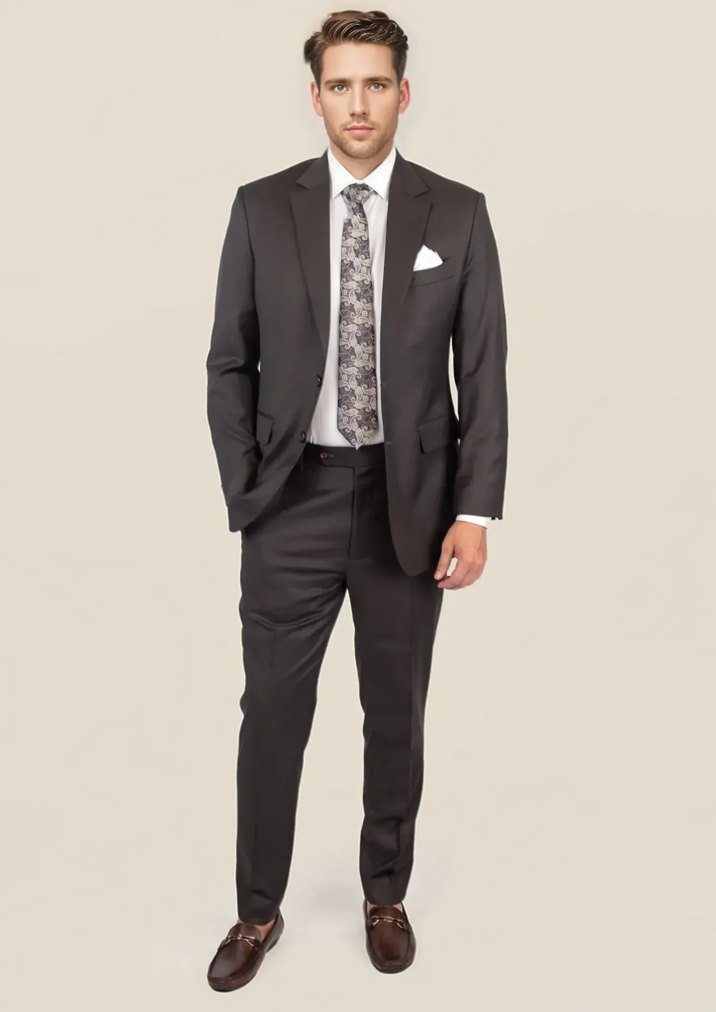 Astor Sable Brown Twill Suit