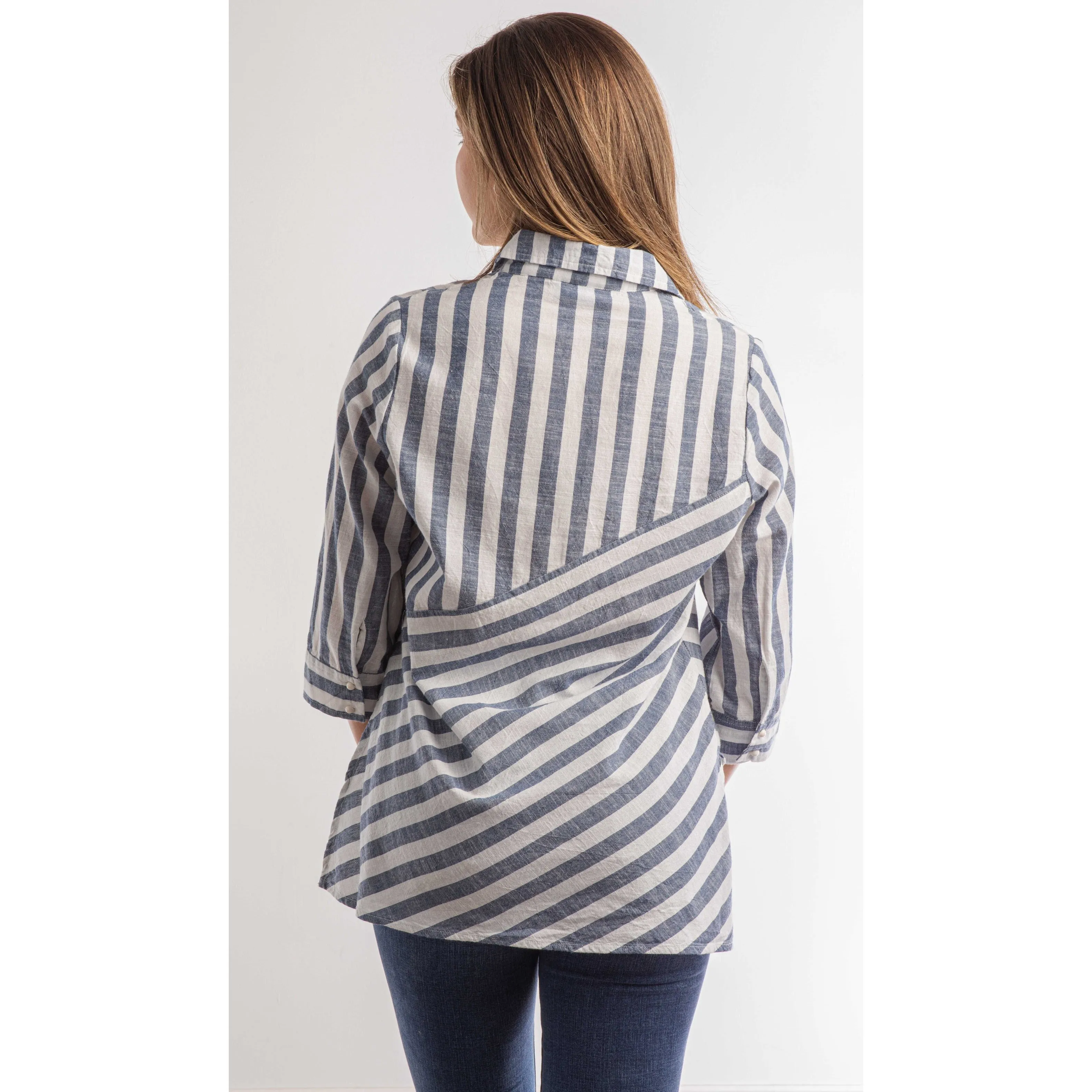 Austin Striped Tunic (Blue or Taupe)