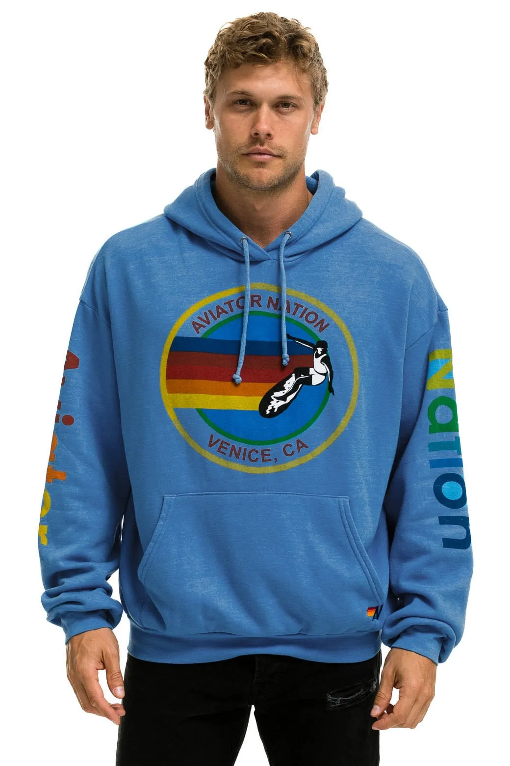 AVIATOR NATION  RELAXED PULLOVER HOODIE - COBALT