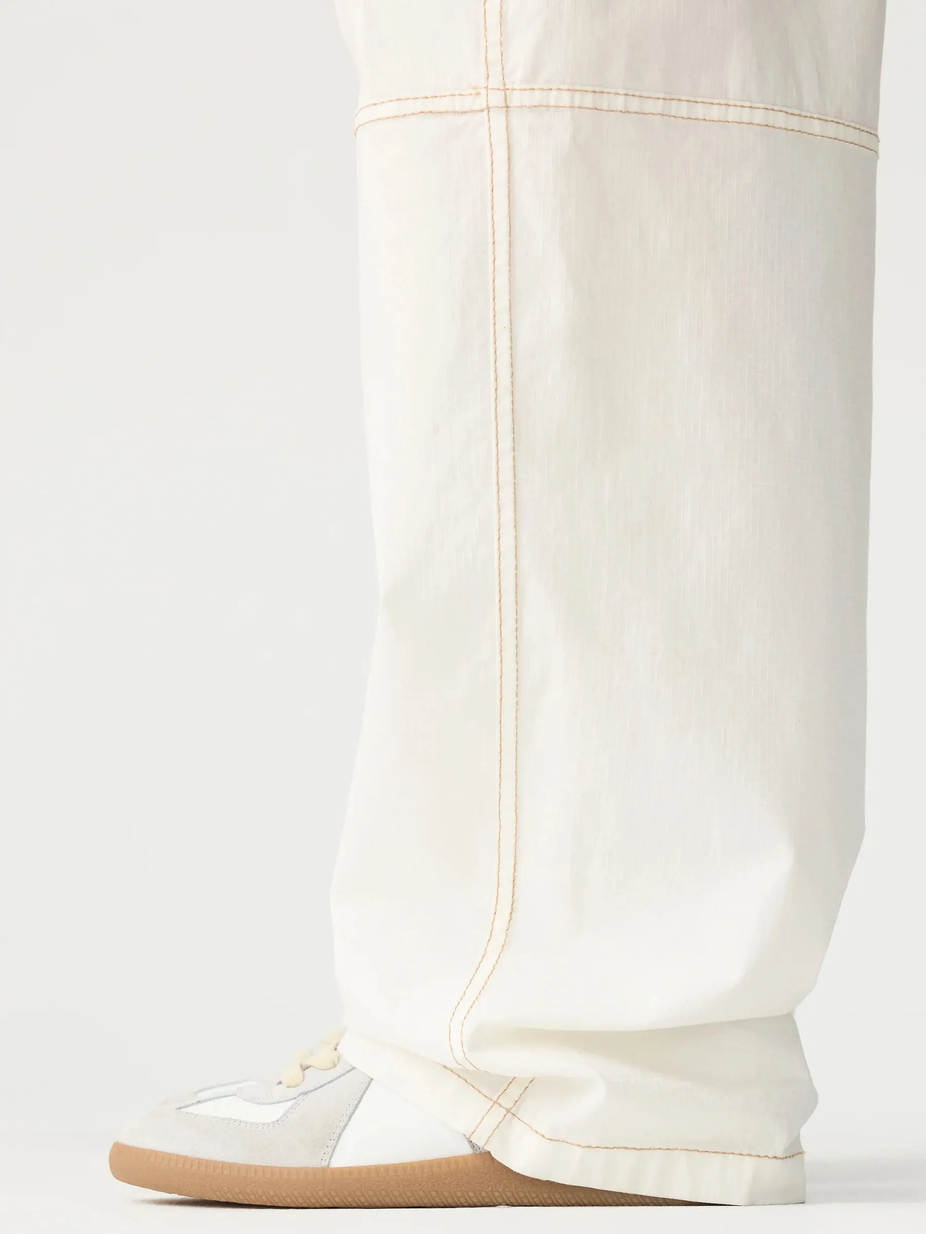 bassike ripstop cargo pant - white