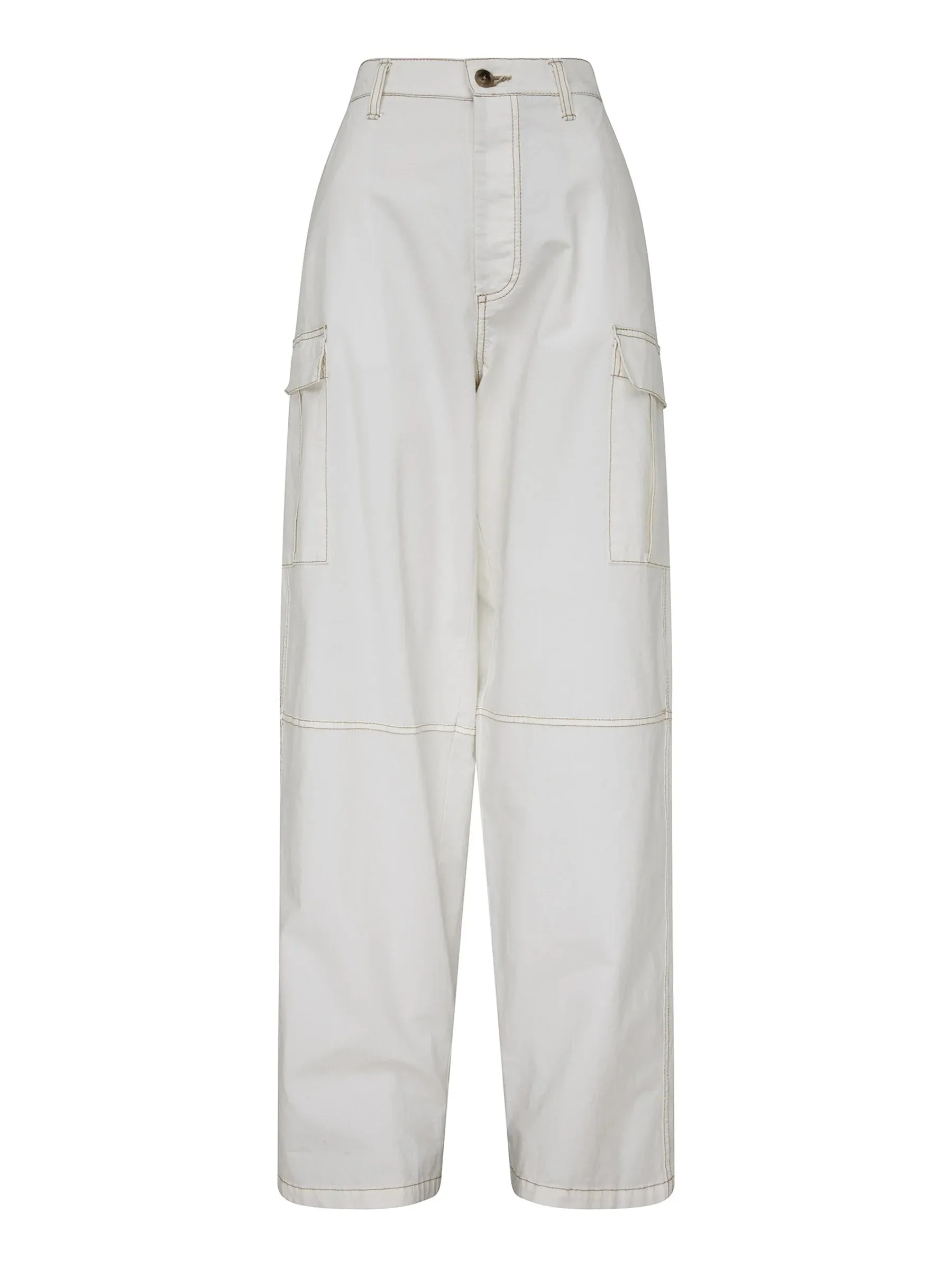 bassike ripstop cargo pant - white