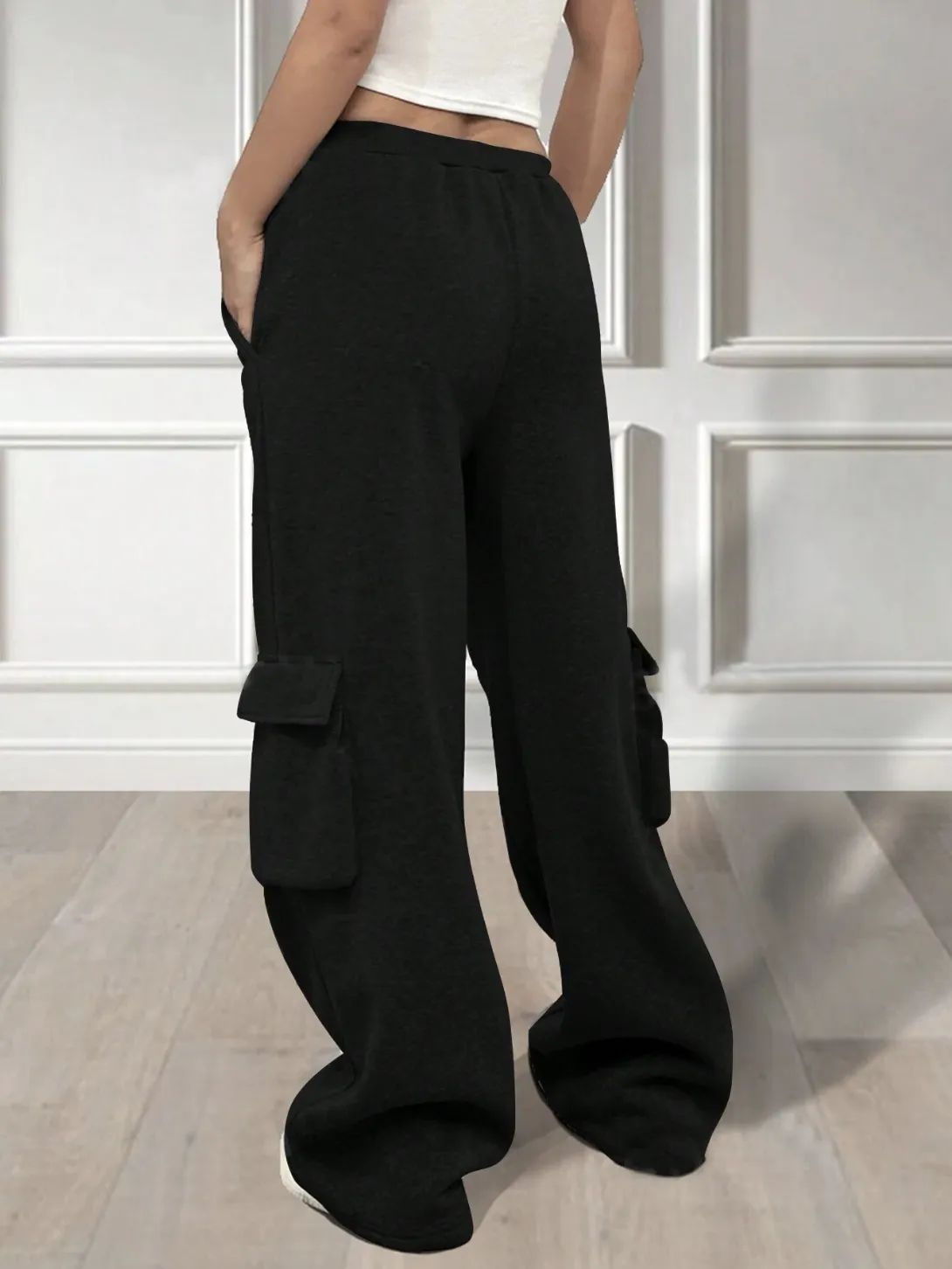 Black Wide Leg Joggers