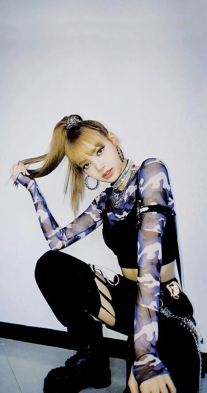 Blackpink Lisa Suspender Cutout Black Cargo Pants