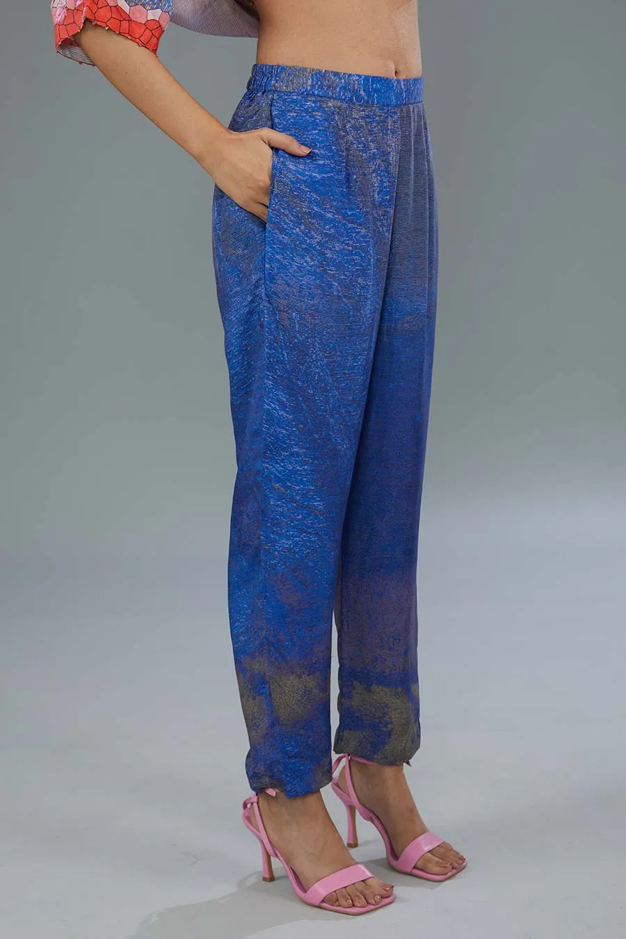 Blue Printed Tunic & Pant Set