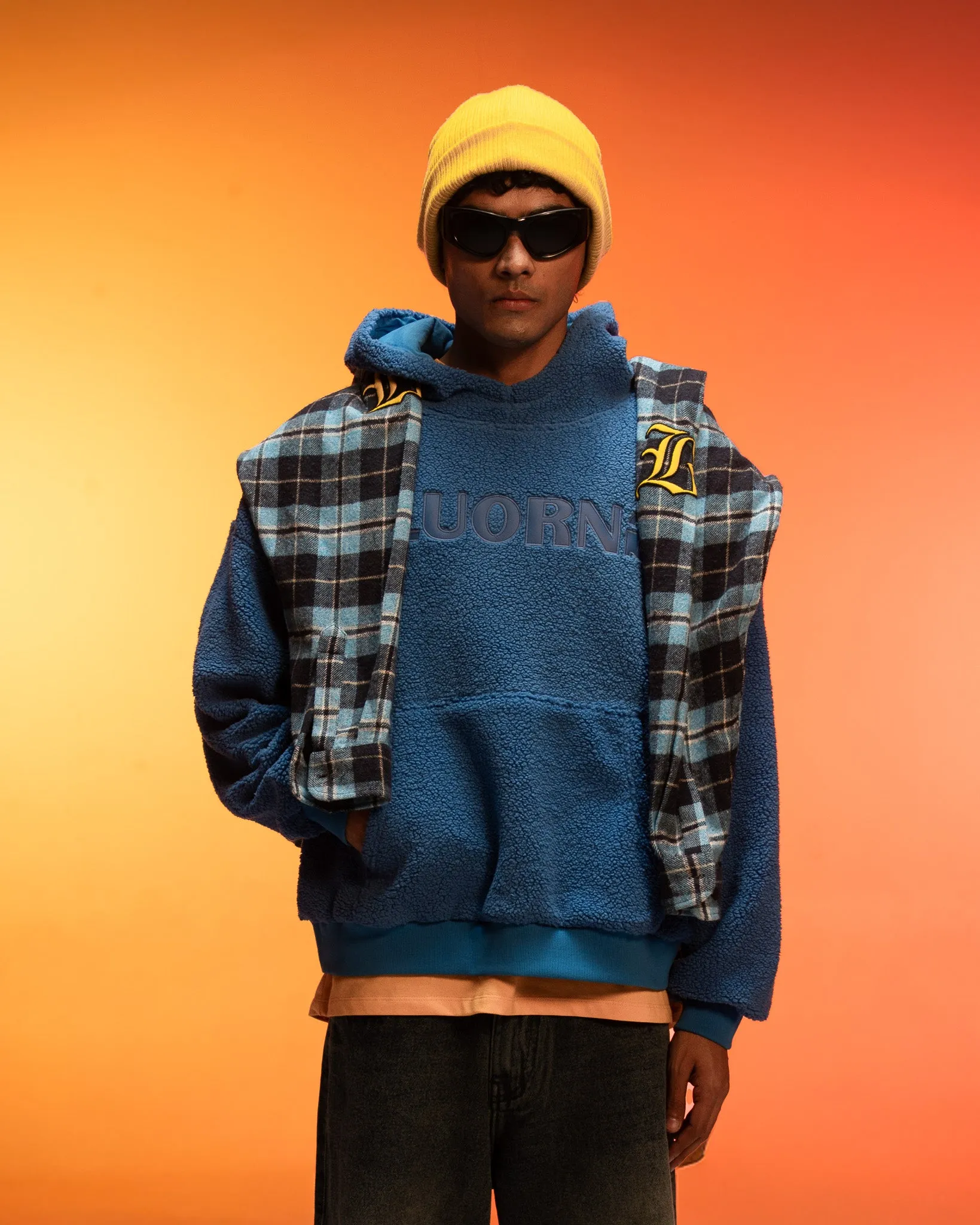 BLUE SHERPA HOODIE