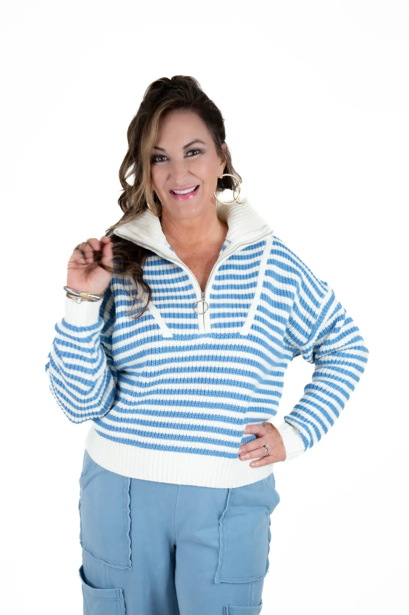 Blue/White Striped Sweater