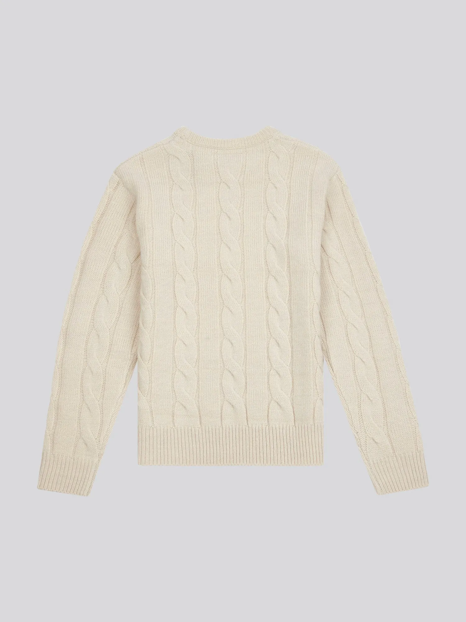 Boys Cable Knit Jumper in Birch Marl