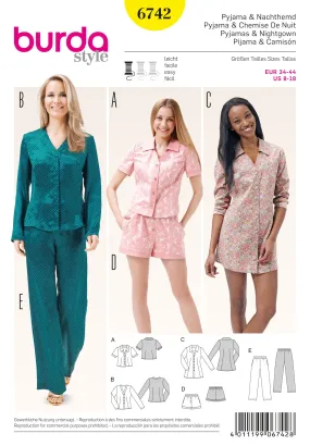 Burda Pattern 6742- Misses Pyjamas