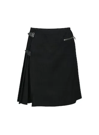 Camtton Twill Wool Kilt | Black