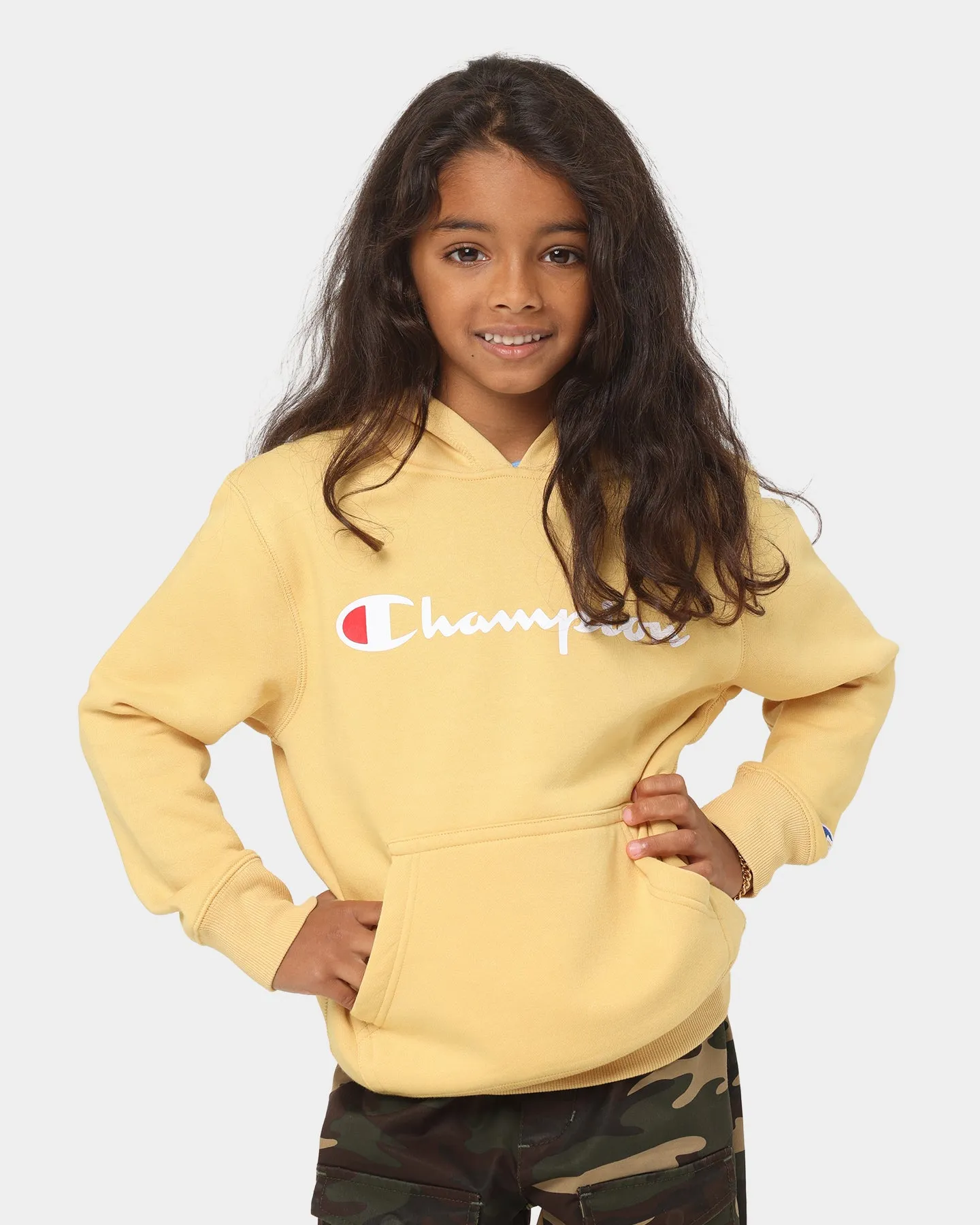 Champion Kids' Script Hoodie Golden Milk