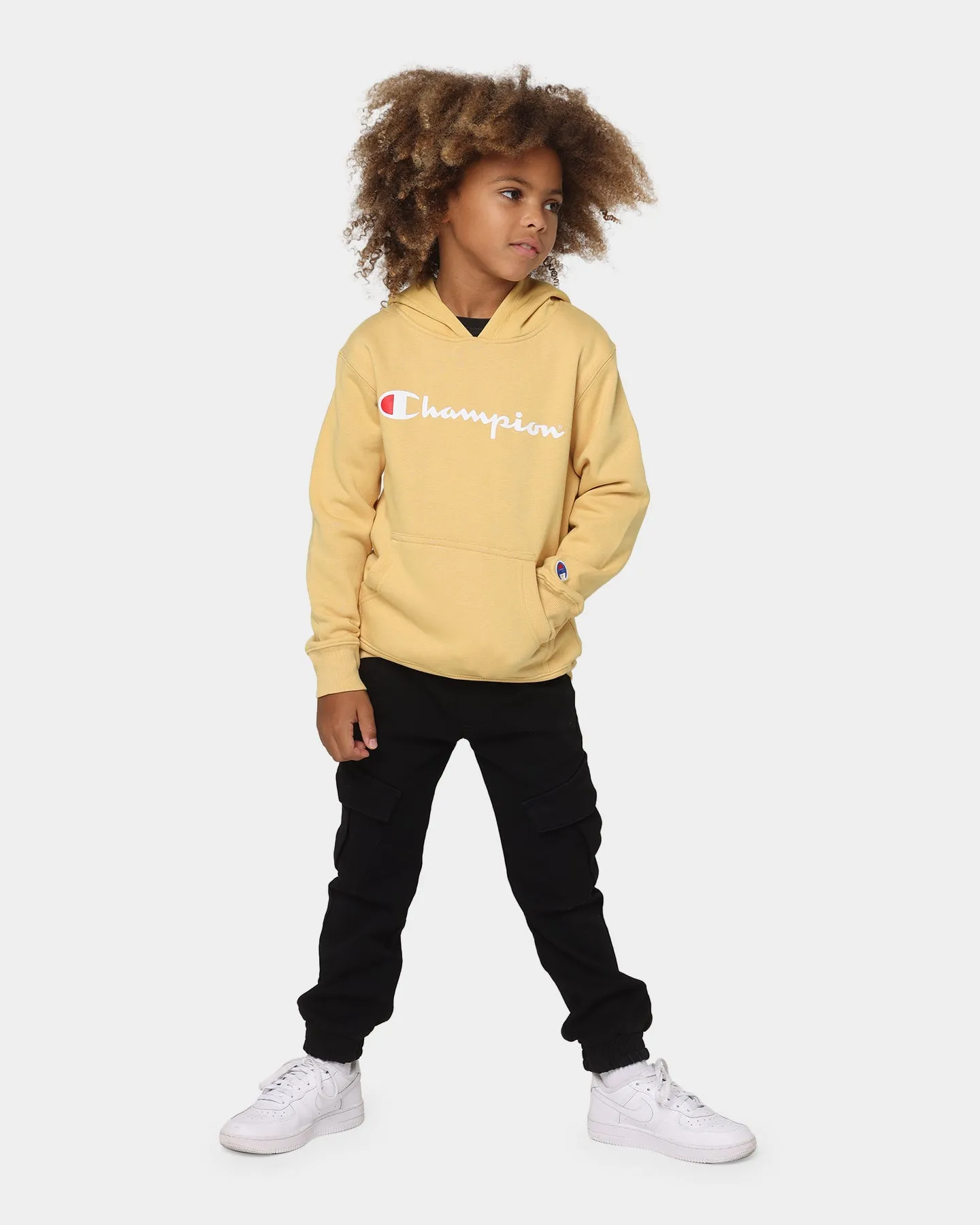 Champion Kids' Script Hoodie Golden Milk