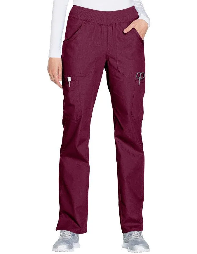 Cherokee Workwear Women's Mid Rise Straight Leg Pull-on Cargo Pant