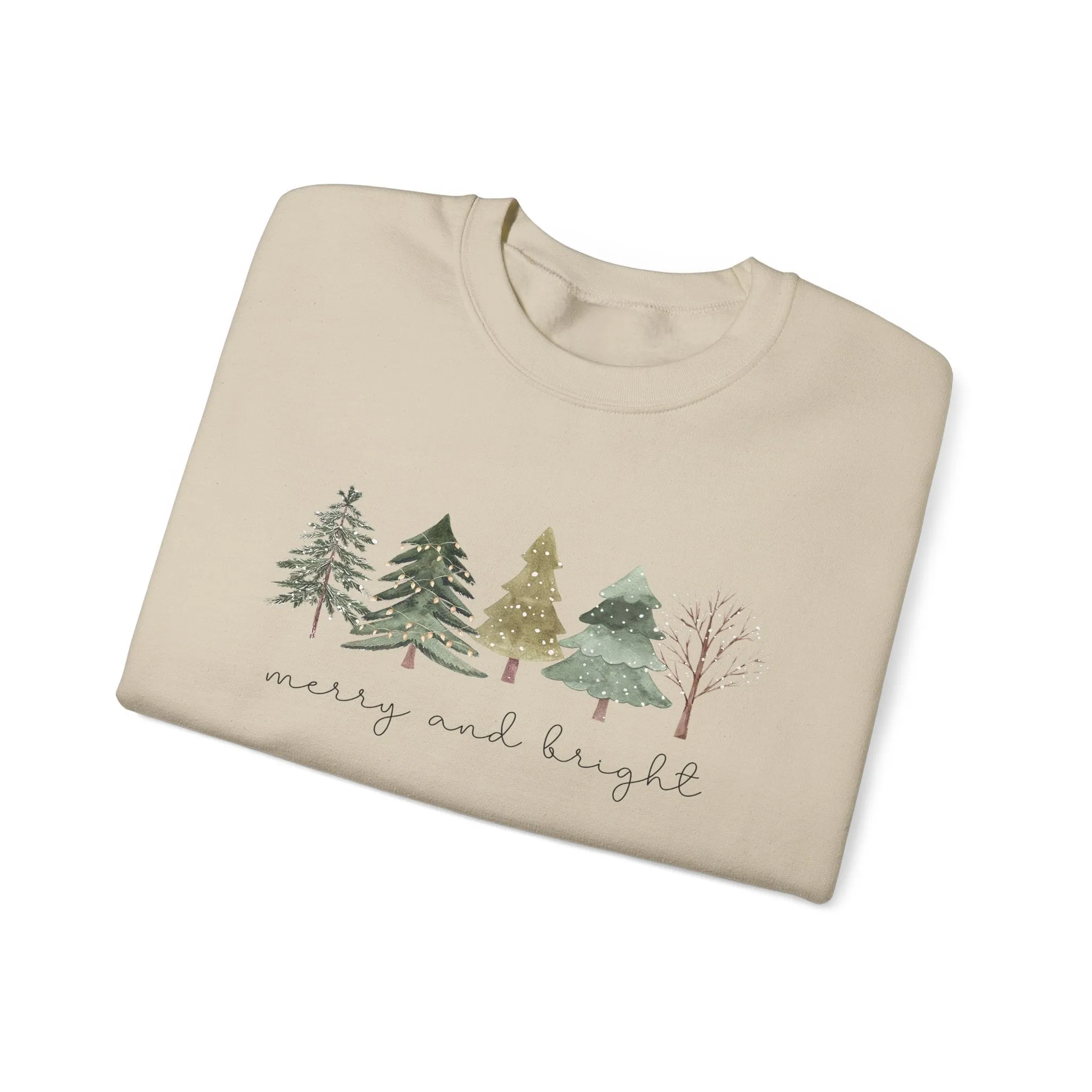 Christmas Trees Sweatshirt - Merry and Bright Unisex Crewneck