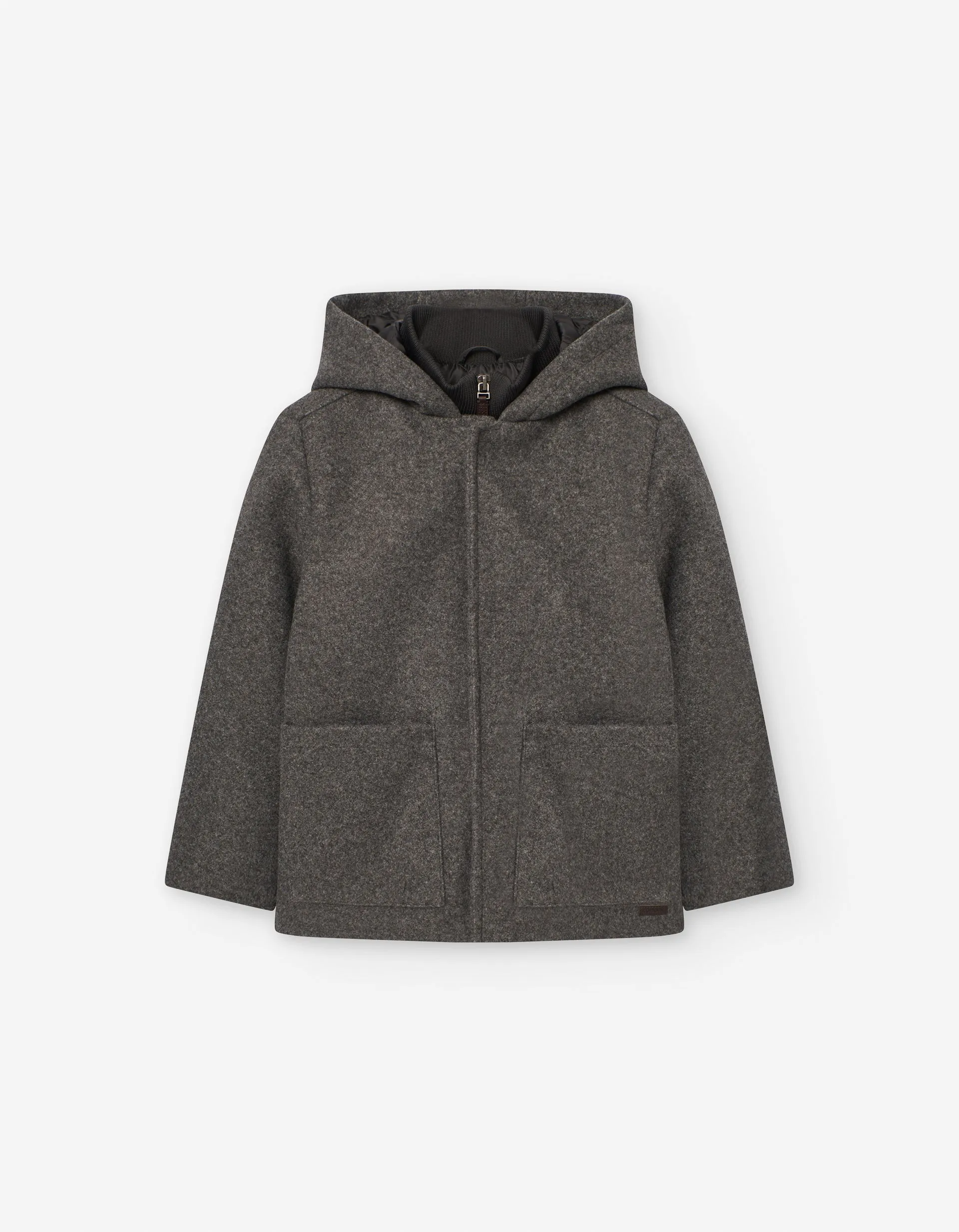 coat wool with zipper - blue grey