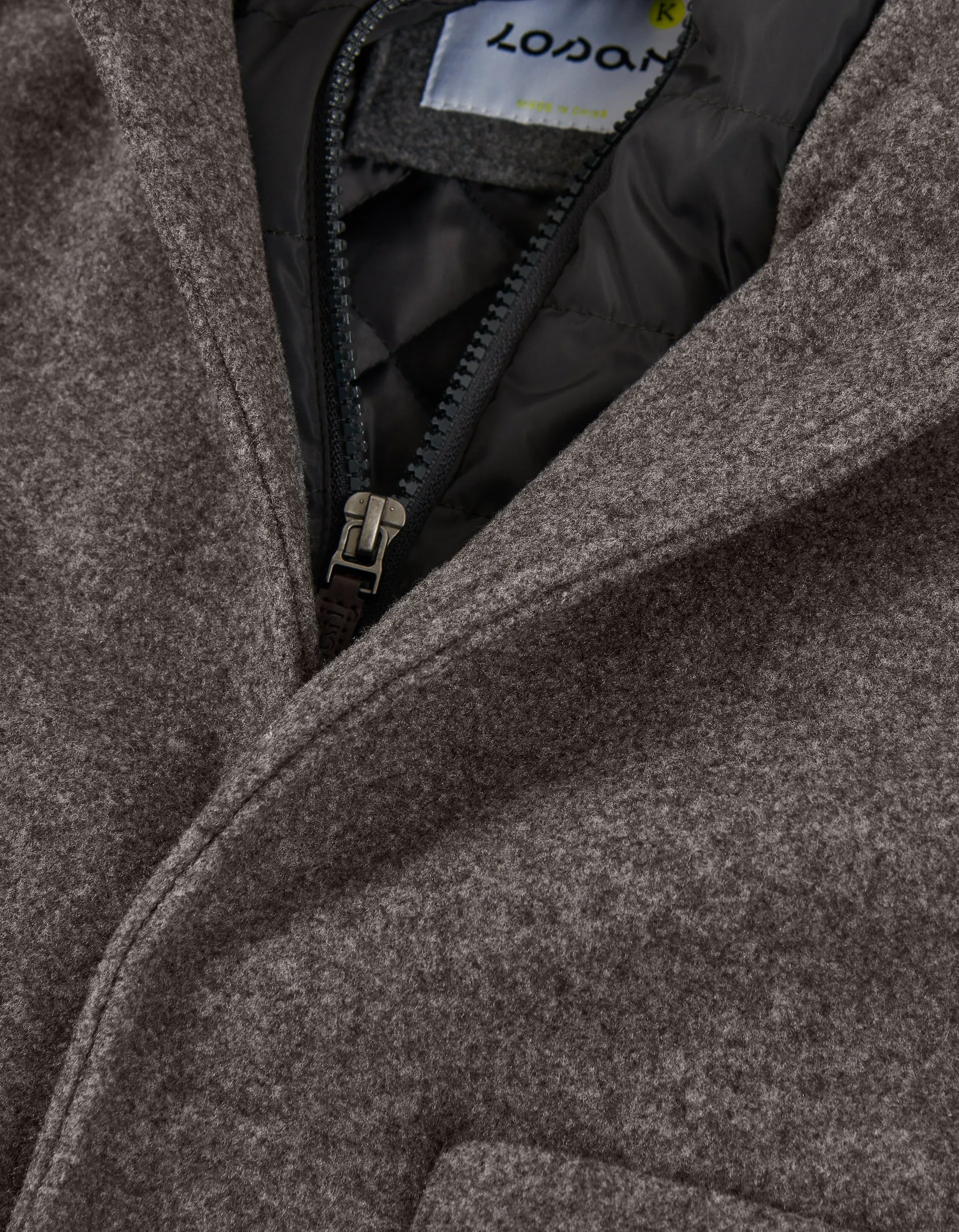 coat wool with zipper - blue grey