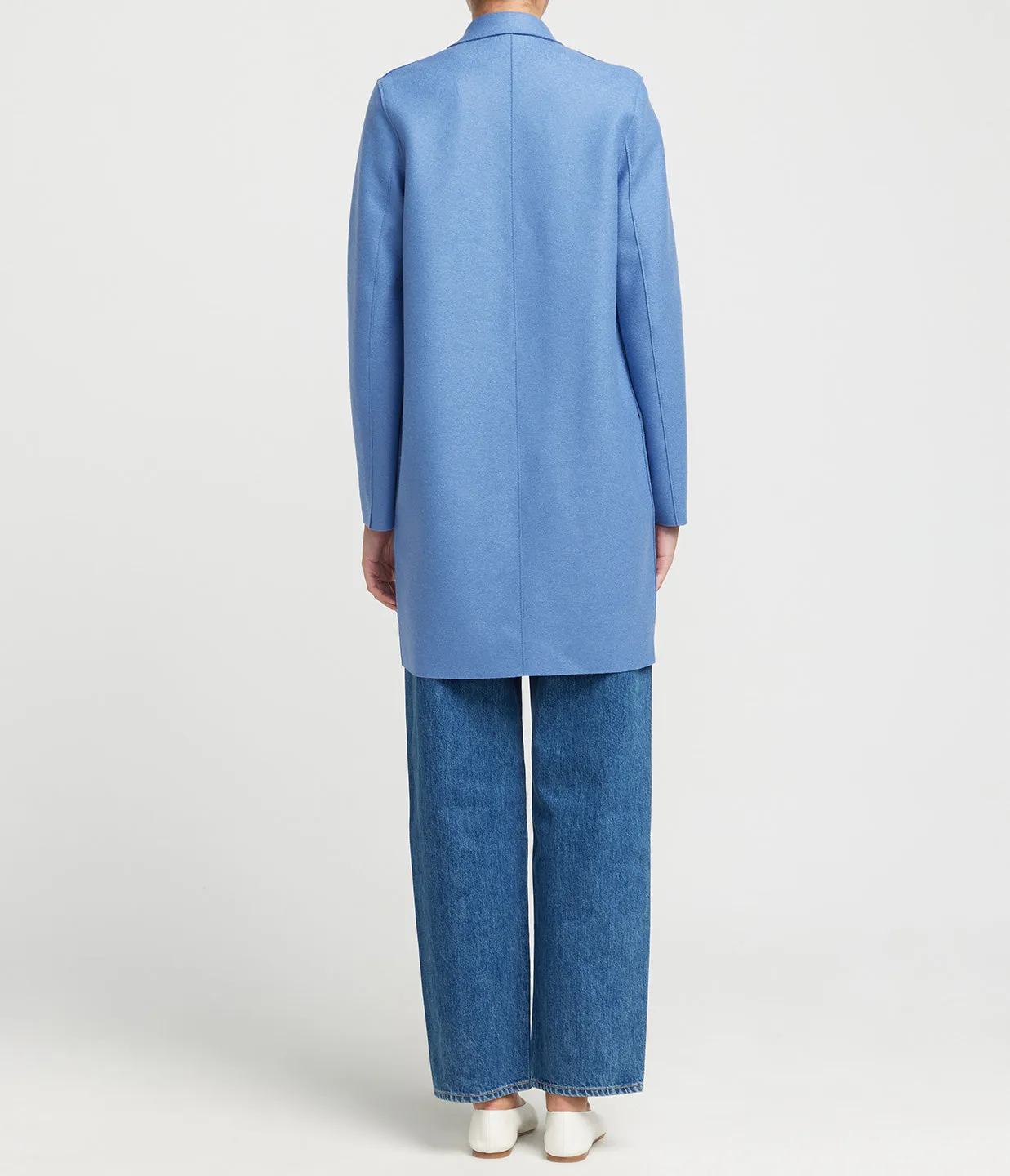 Cocoon Coat in Denim Blue