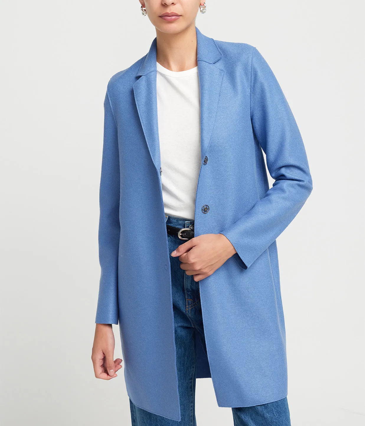 Cocoon Coat in Denim Blue