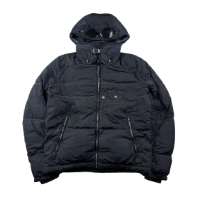 CP Company 2000s Navy Down Filled Contrast Stitch Goggle Jacket - Large