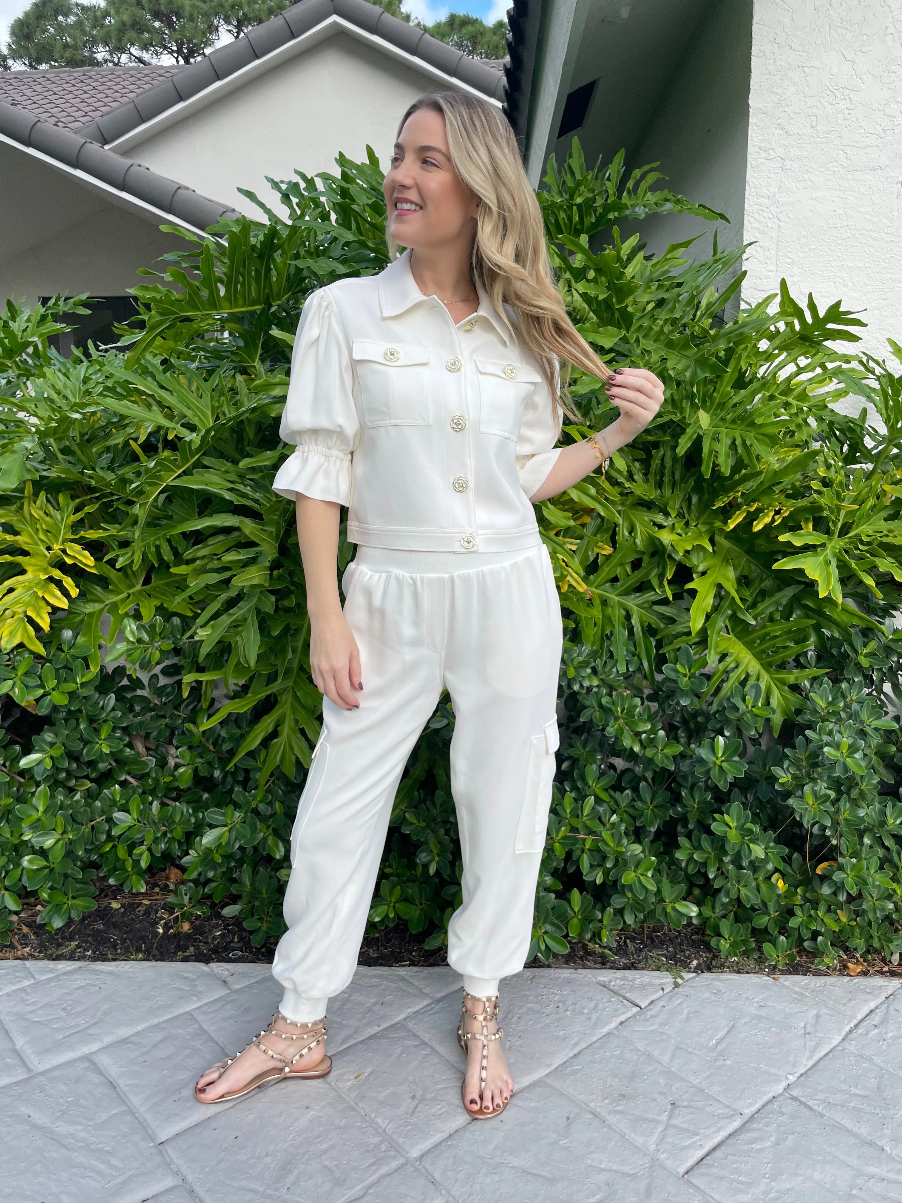 Crepe Giles Pants - Ivory