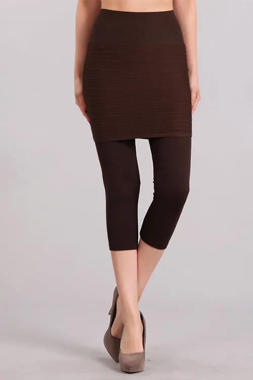 Cropped Combination Skirt Legging