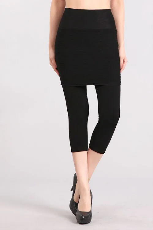 Cropped Combination Skirt Legging