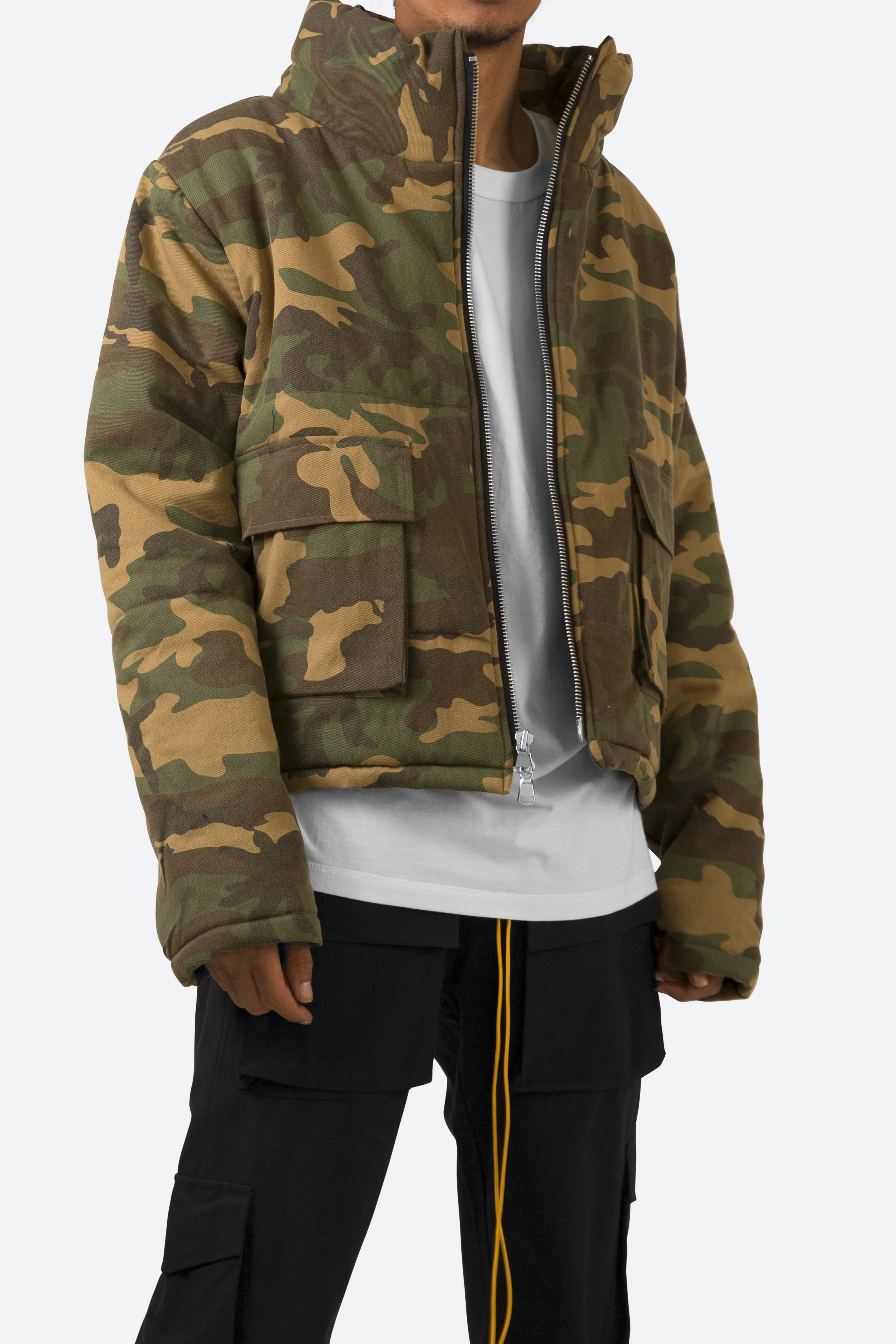 Cropped Puffer Jacket - Camo