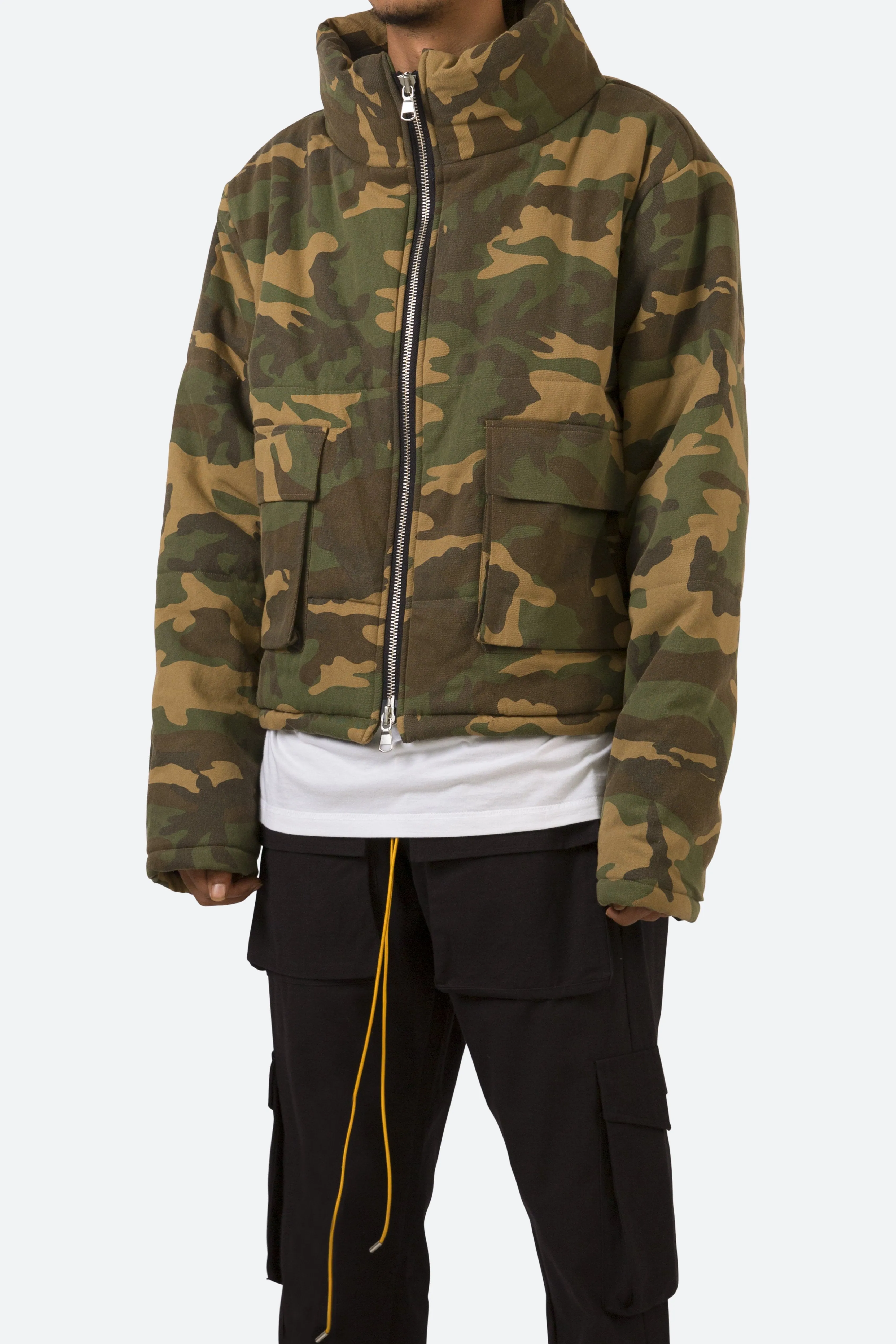 Cropped Puffer Jacket - Camo