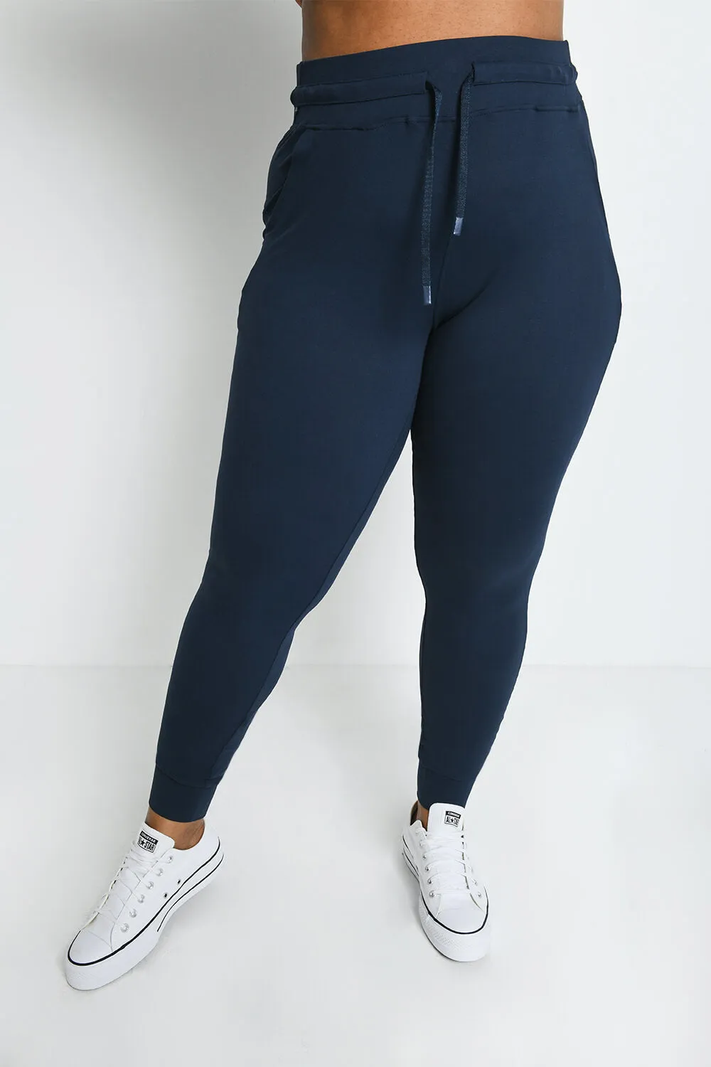 Curve Recharge High Waisted Joggers - Navy Blue