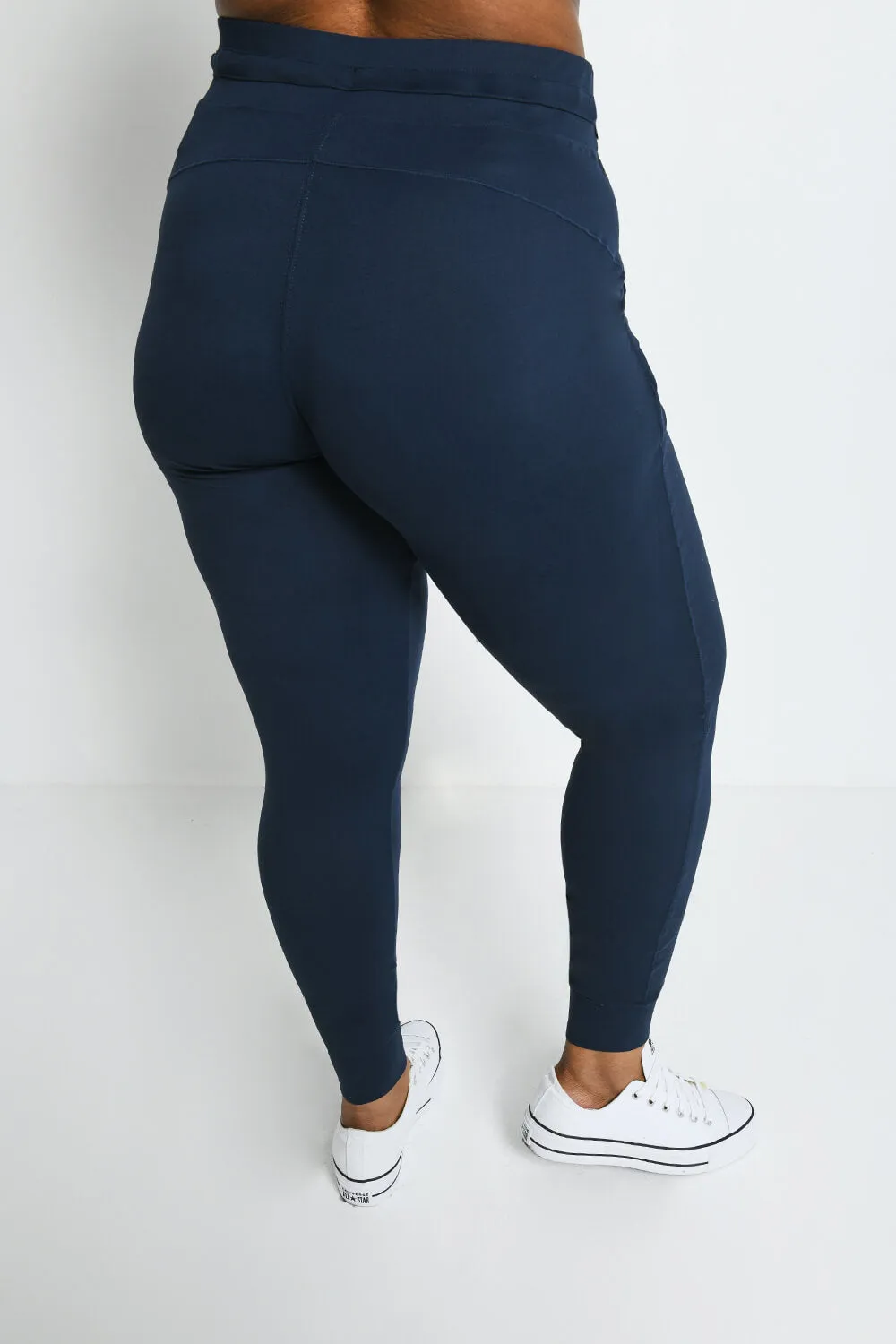 Curve Recharge High Waisted Joggers - Navy Blue