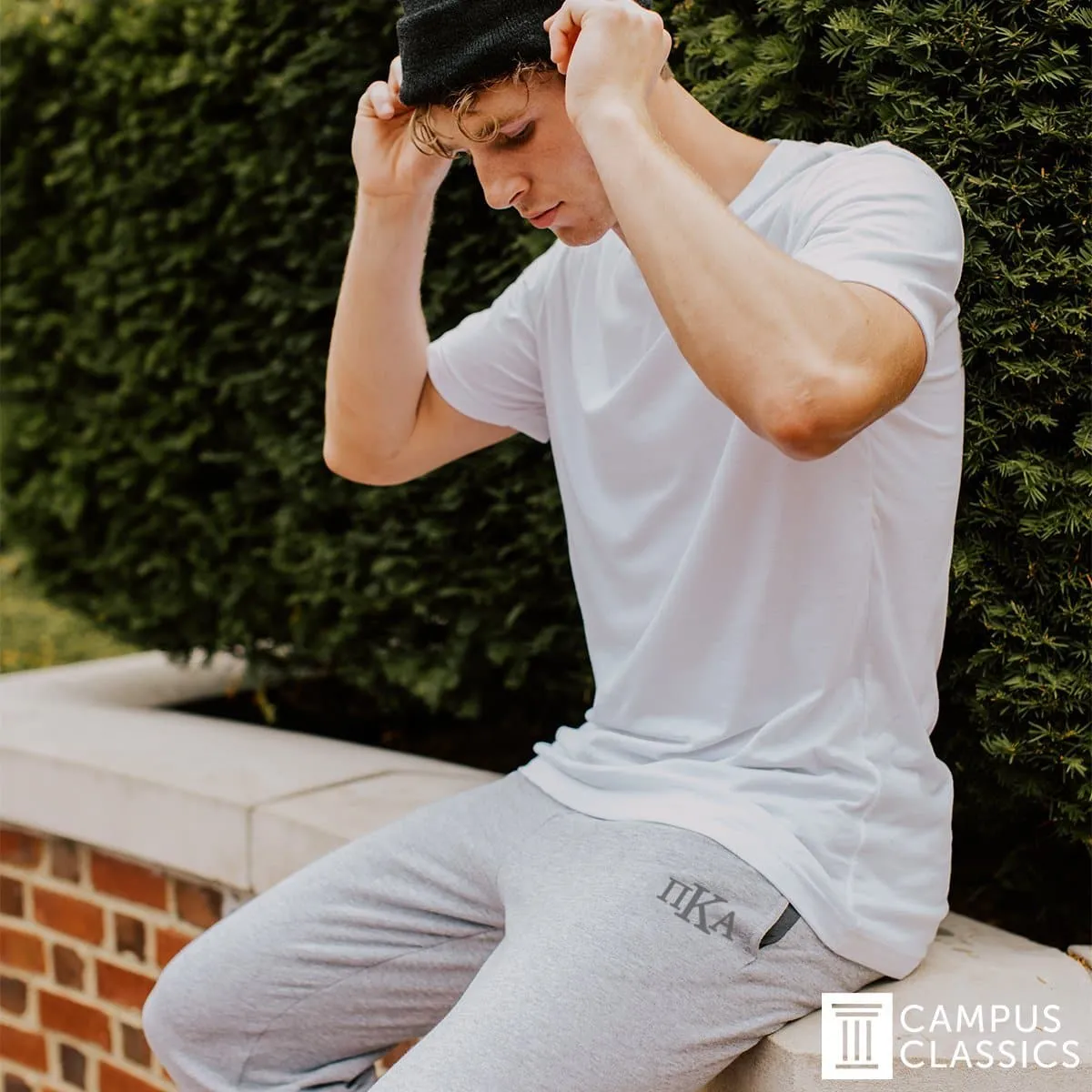 Delt Heather Grey Contrast Joggers