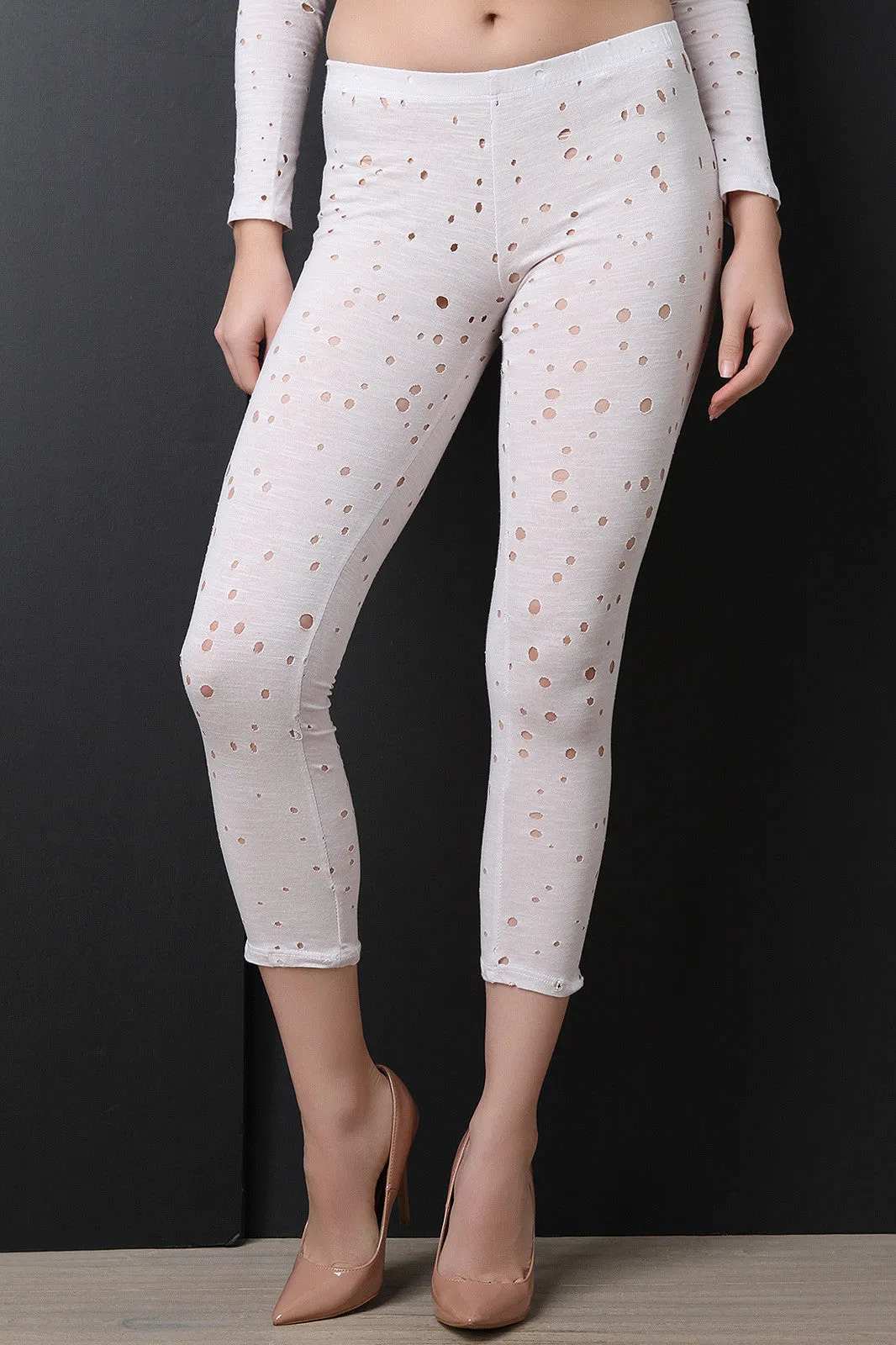 Distress Holes Leggings