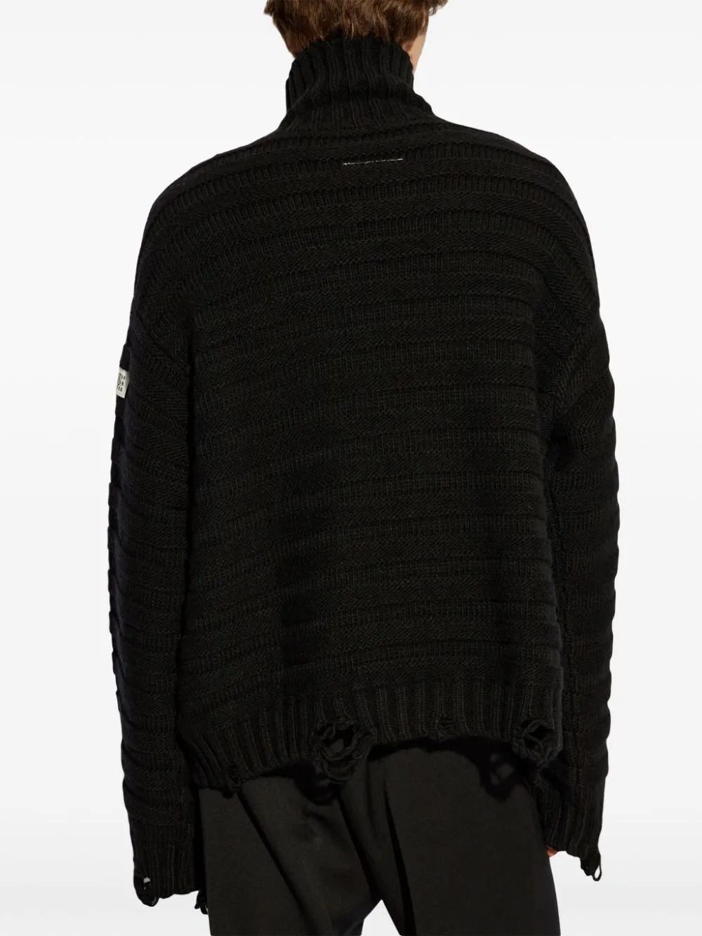 Distressed High-Neck Jumper