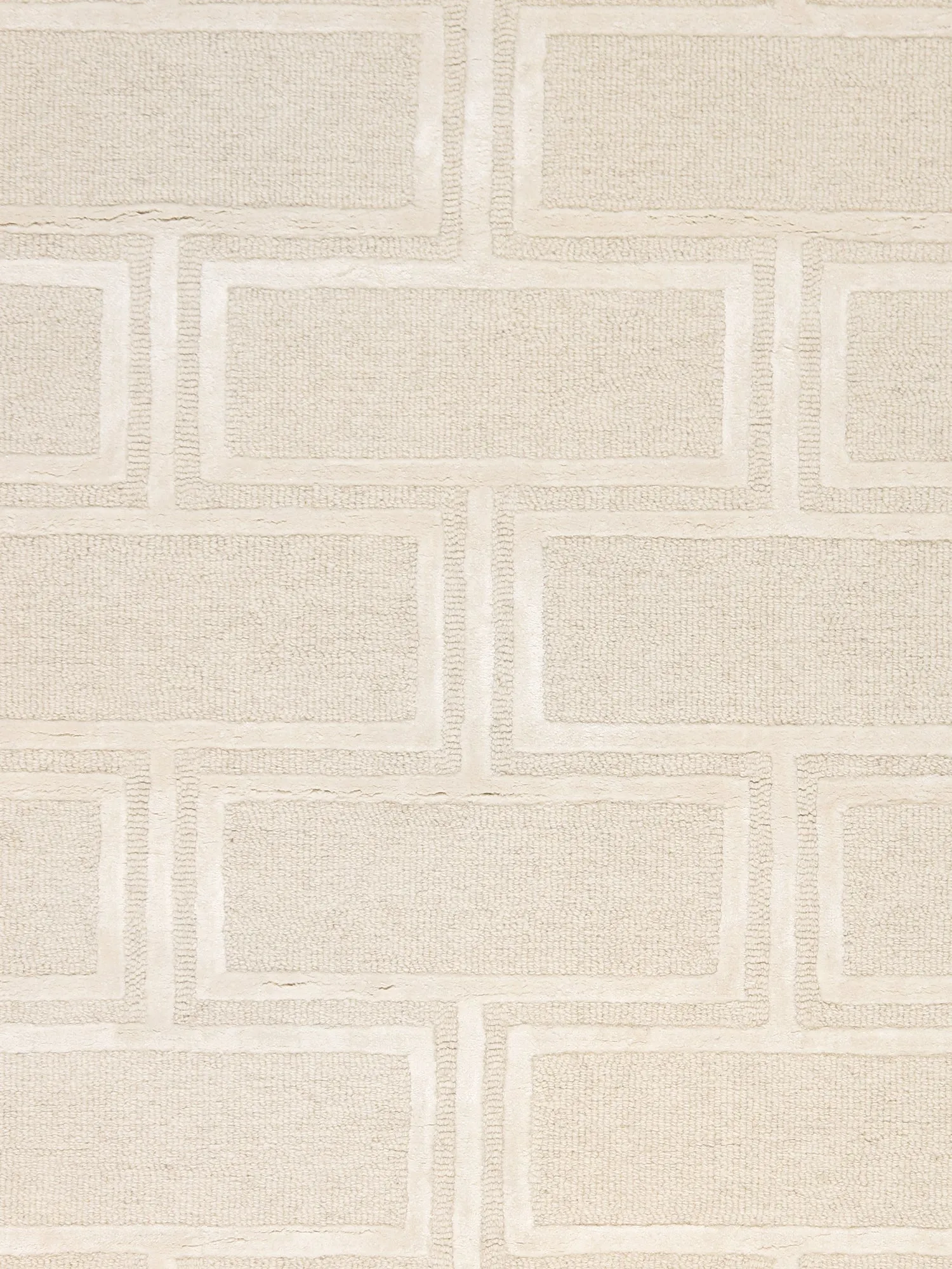 Edgy Collection Hand-Tufted Bamboo Silk & Wool Area Rug,  5' 0" X  8' 0", Ivory