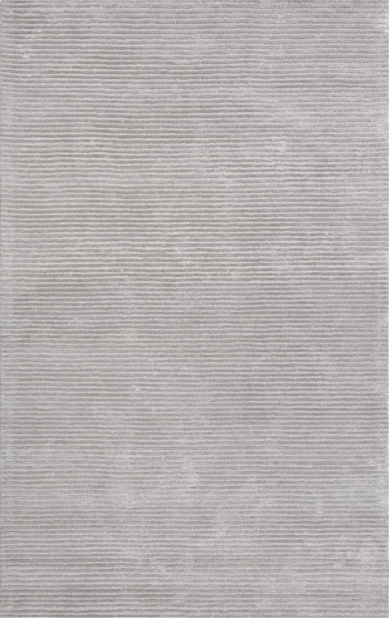 Edgy Collection Hand-Tufted Silk & Wool Silver Area Rug- 5' 0" X  8' 0"